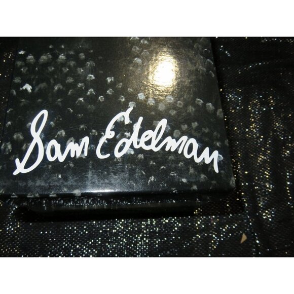 Sam Edelman Pewter Gilda Snakeskin Embossed Leather Gladiator Sandals size 8 - Picture 4 of 5